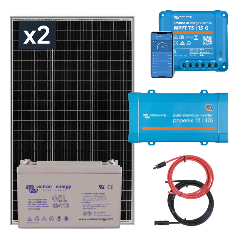 Obrazek produktu Zestaw solarny na łódź 300W z regulatorem MPPT. Akumulator 110Ah. Przetwornica napięcia 230V/300W (SKU: 3092) - importowany z CSV (SunTrack) blank