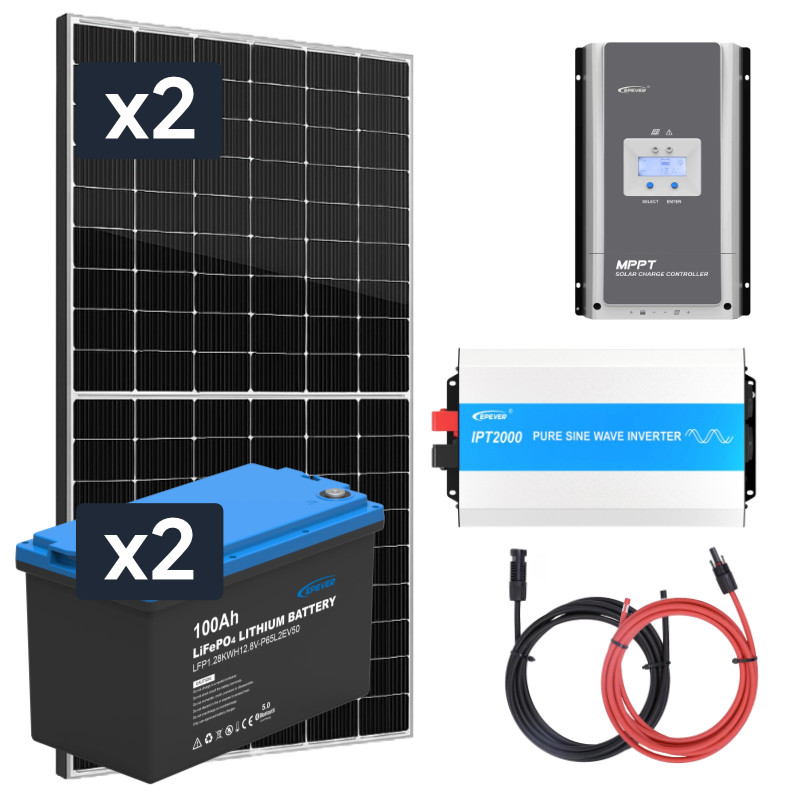 Obrazek produktu ELEKTROWNIA SŁONECZNA 870WP Z AKUMULATOREM - ZASILANIE 230V MOC 2000W + MPPT (SKU: 3519) - importowany z CSV (SunTrack) blank