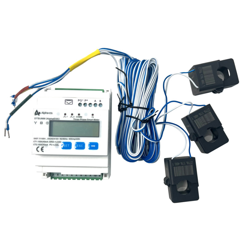 Obrazek produktu Licznik energii Alphaess DTSU666 400V z 3 przekładnikami CT 100A (SKU: 4005) - importowany z CSV (SunTrack) blank