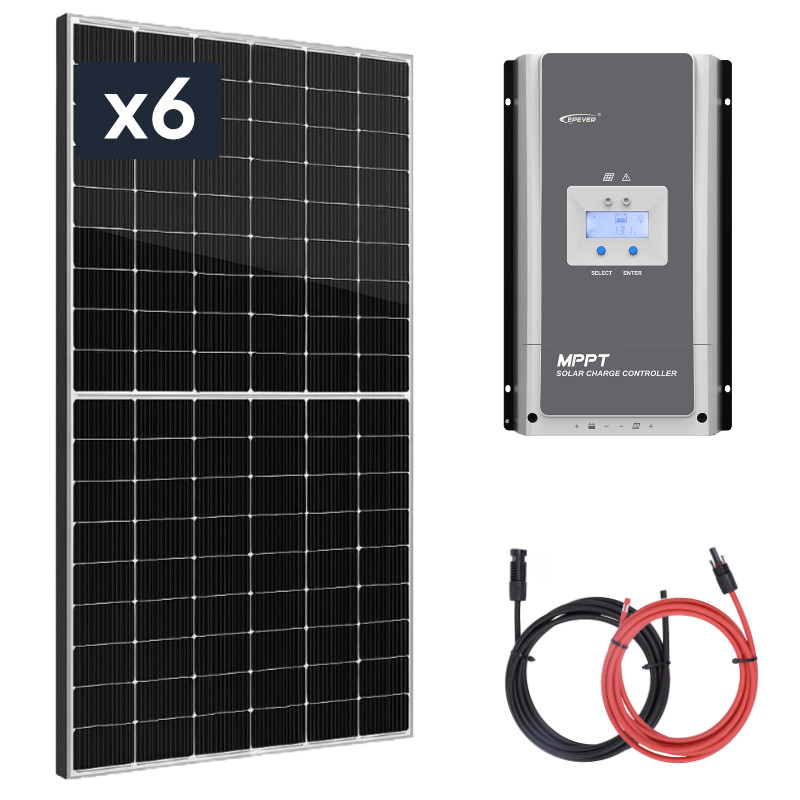 Obrazek produktu Panel słoneczny 6x435W z regulatorem ładowania 100A MPPT 24V (SKU: 3732) - importowany z CSV (SunTrack) blank