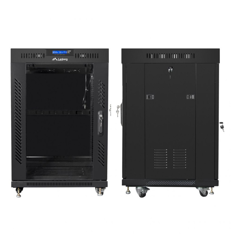 Obrazek produktu Szafa Rack Lanberg 19” 15U FF01-6615-12BL V2 z termostatem (SKU: 3980) - importowany z CSV (SunTrack) blank