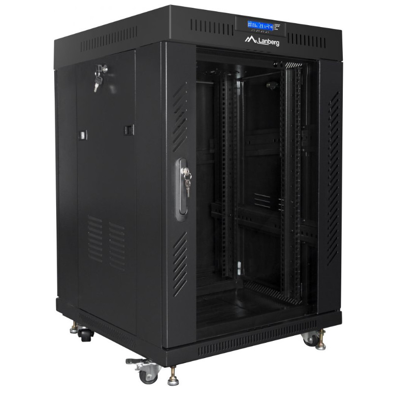 Obrazek produktu Szafa Rack Lanberg 19” 15U FF01-6615-12BL V2 z termostatem (SKU: 3980) - importowany z CSV (SunTrack) blank