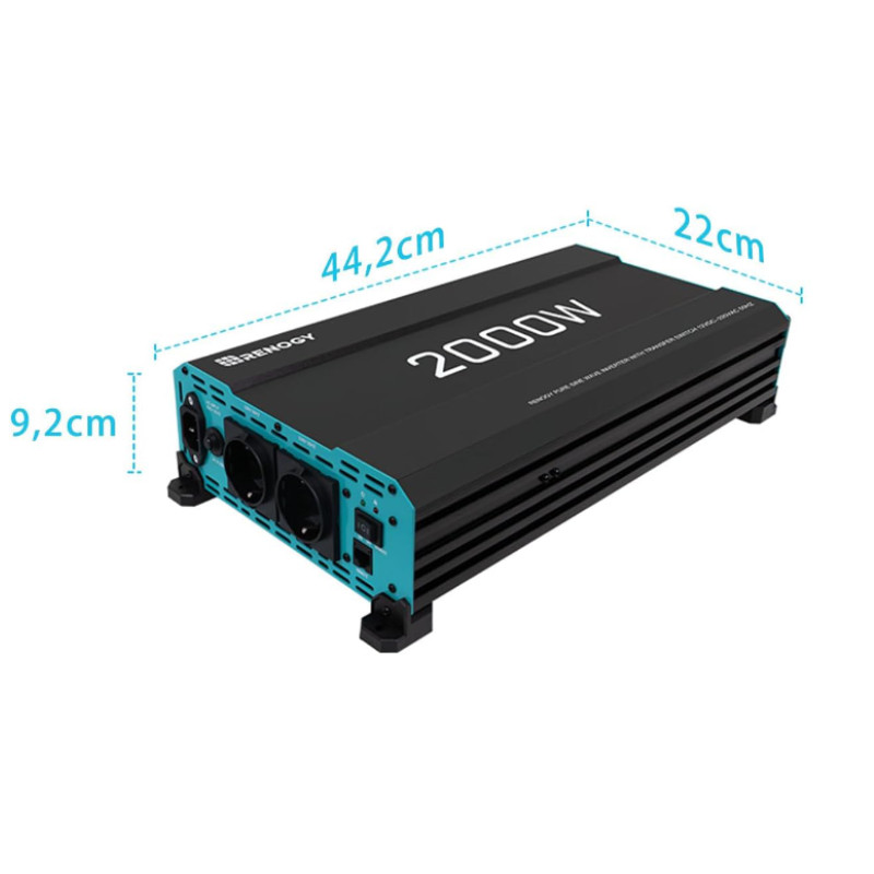 Obrazek produktu Przetwornica napięcia Renogy 2000W 12V (SKU: 3818) - importowany z CSV (SunTrack) blank