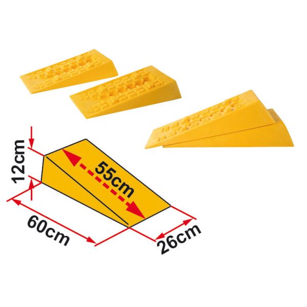 Fiamma Levelling Ramp Level System, 60 cm, 12 cm Jumbo, 2-Piece Set – Rampa poziomująca Level System, 60 cm, 12 cm Jumbo, zestaw 2-częściowy (Szerokość, Wysokość)
