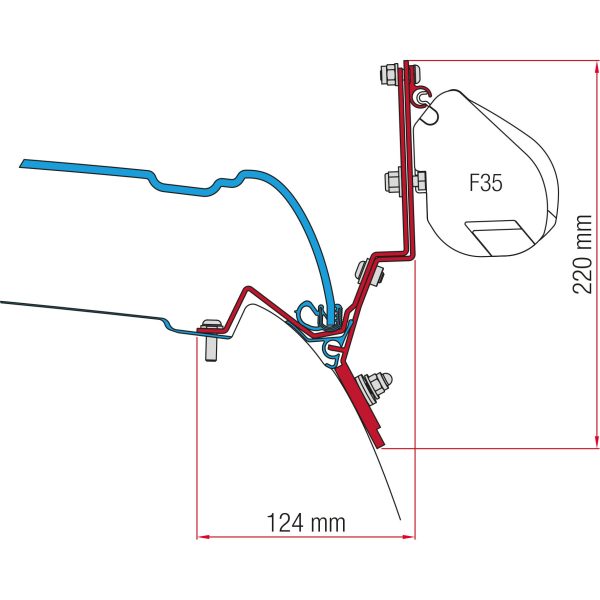 Fiamma Zestaw adapterów do markizy V-Class Marco Polo od 2014 dla F45/F45s/F35