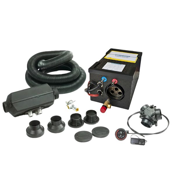 Pundmann Zestaw prysznicowy z ciepłą wodą z nagrzewnicą postojową 2 kW i podgrzewaczem wody, 12 V, 230 V (Napięcie znamionowe)