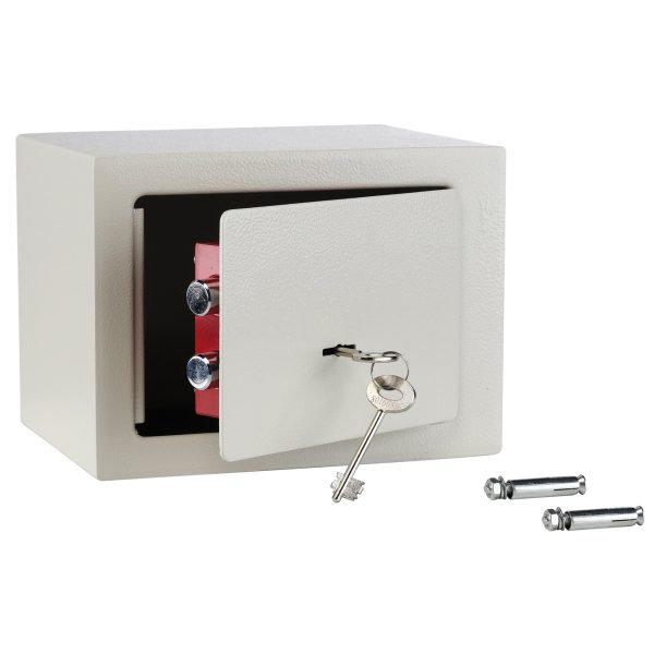 HI Haushalt International Sejf Mini z zamkiem na klucz dwubitowy